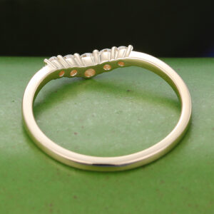 Gardensring Yellow Gold Moissanite Curved Wedding Band-5