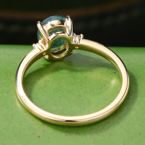 Gardensring Yellow gold Oval cut Moss Agate engagement ring-4
