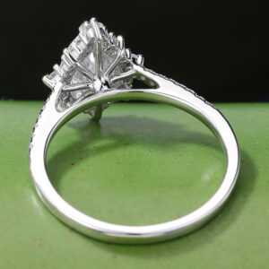 Gardensring White Gold Pear Cut Moissanite Engagement Ring-4