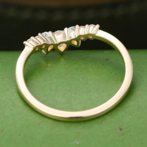 Gardensring Yellow Gold Moonstone Curved Wedding Band -5